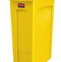 Rubbermaid Open Rectangular Slim Trash Can 23 Gal - Yellow