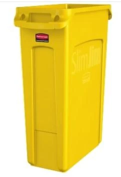 Rubbermaid Open Rectangular Slim Trash Can 23 Gal - Yellow 1 Rubbermaid Open Rectangular Slim Trash Can 23 Gal - Yellow