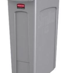 Rubbermaid Open Rectangular Slim Trash Can 16 Gal - Gray Cleaning And Hygiene