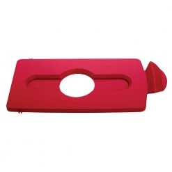 Rubbermaid Cleaning And Hygiene BOTTLES/CANS LID FOR SLIM JIM RECYCLING STATION, RED COLOR.
