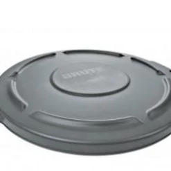 Rubbermaid Round Flat Top Trash Can Lid - Gray Cleaning And Hygiene