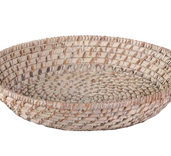 SPH Basket ROUND RATTAN BASKET/ DIA:25XH7CM- WHITE WASH Food Display