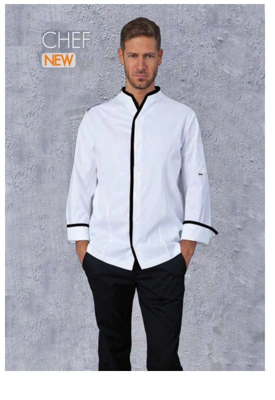 Siggi CHEF JACKET WHITE +BLACK Uniform 1 Siggi CHEF JACKET WHITE +BLACK Uniform