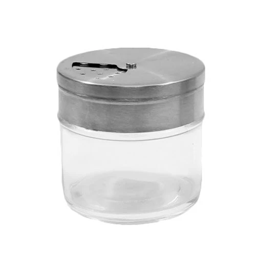 TABLECRAFT GLASS JAR WITH ROTATING TOPS - 3 OZ 1 TABLECRAFT GLASS JAR WITH ROTATING TOPS - 3 OZ