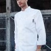 Checked Out CHEF JACKET WHITE FLAT BOTTON