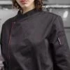 Checked Out Uniform CHEF JACKET BLACK RED LINE PUSS BOTTON