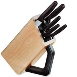 Kitchenware "VICTORINOX UNIVERSAL CUTLERY BLOCK,BROWN & BLACK WOOD WITH 5"