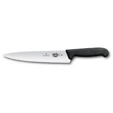 "VICTORINOX- KITCHEN & CARVING KNIFE, FIBROX, WAVY BLADE, 22"