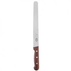Victorinox Kitchenware SLICING KNIFE, WAVY EDGE, ROSEWOOD. DALBERGIA LATIFOLIA (ROSEWOOD) CITES. COUNTRY OF ORIGIN - SWITZERLAND.