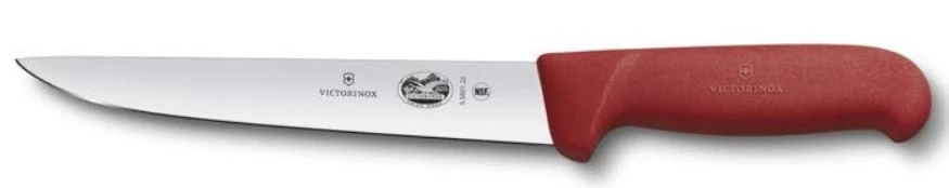 "VICTORINOX STICKING KNIFE , 22 CM, RED FIBROX ROUND HANDLE" 1 "VICTORINOX STICKING KNIFE , 22 CM, RED FIBROX ROUND HANDLE"