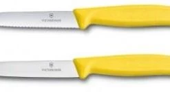 Victorinox Kitchenware SWISS CLASSIC PARING KNIFE, 10CM, 1 WAVY + 1 NORMAL CUT. YELLOW. BLISTER. BLISTER PACKAGING.