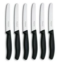 Victorinox SWISS CLASSIC TABLE KNIFE SET. 6 PIECES. BLACK