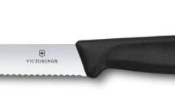 Victorinox Kitchenware Swiss Classic Cheese & Sausage Knife With Fork Tip, 11 Cm, Color: Black.