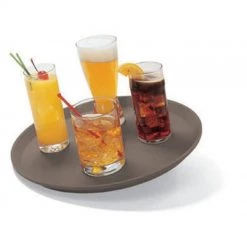 Tableware Cambro 1100CT138 11" Camtread Round Serving Tray - Tavern Tan