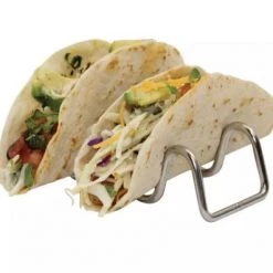 TABLECRAFT TACO TAXI STAINLESS STEEL TACO HOLDER WITH 2 TO 3 TACOS