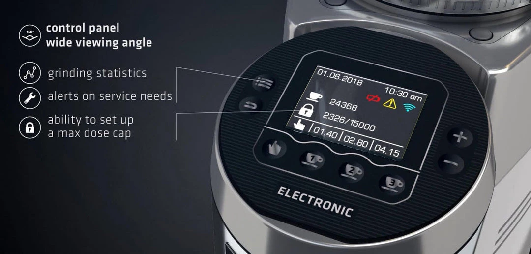 Mazzer Robur S Electronic Black Espresso Grinder. 10 Mazzer Robur S Electronic Black Espresso Grinder.