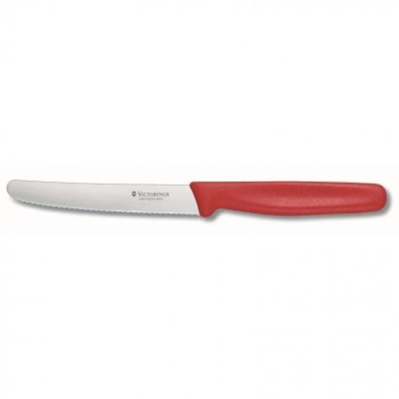 VICTORINOX TOMATO KNIFE SWISS CLASSIC WAVY RED - 11 CM 1 VICTORINOX TOMATO KNIFE SWISS CLASSIC WAVY RED - 11 CM