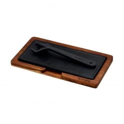 Lava Metal Kitchenware IROKO WOODEN PLATTER & CAST IRON HOT PLATE