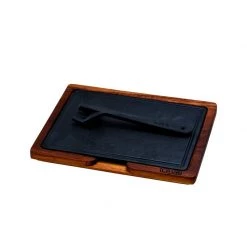 Lava Metal IROKO WOODEN PLATTER & CAST IRON HOT PLATE