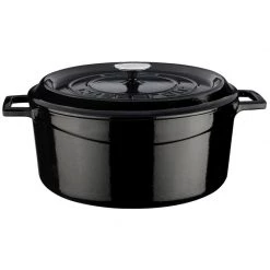 Lava Metal LAVA ROUND CASSEROLE BLACK- 32 CM