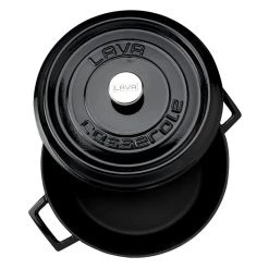 Lava Metal LAVA ROUND CASSEROLE BLACK- 32 CM