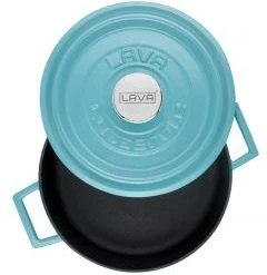Lava Metal LAVA ROUND CASSEROLE - TURQUOISE