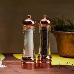 Tableware BISETTI SALT MILL BEECH ACRYLIC + TOP COPPER PLATING