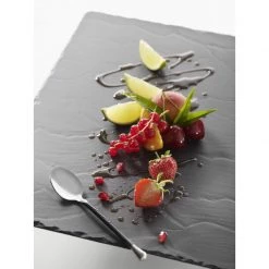 Revol Porcelain Crockery REVOL BASALT RECTANGULAR TRAY MATT SLATE STYLE