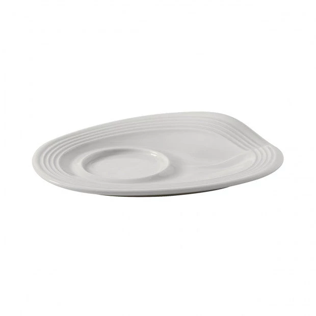 Revol Porcelain Tableware REVOL CRUMPLE ESPRESSO SAUCER WHITE 1 Revol Porcelain Tableware REVOL CRUMPLE ESPRESSO SAUCER WHITE