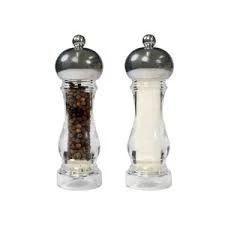 BISETTI SALT MILL ACRYLIC RED LAQUERED AND TOP CHROME PLATING + KNOB CHROME PLATING