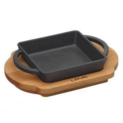 Lava Metal LAVA SQUARE DISH AND WOODEN PLATTER